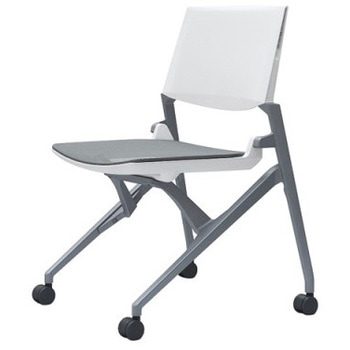 81M2LA F1D2 マルカ 4本脚 肘無 座メッシュ 背パッド無 シルバーフレーム ホワイトシェル オカムラ(岡村製作所) 07131805