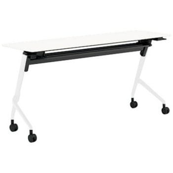 81F5BW MDA7 マルカ サイドフォールドテーブル 棚板付 樹脂幕板無 1500×450 オカムラ(岡村製作所) 07132101