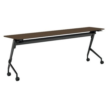 81F5BN MDA6 マルカ サイドフォールドテーブル 棚板付 樹脂幕板無 2100×450 オカムラ(岡村製作所) 07132469