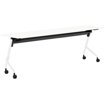 81F5BJ MDA7 マルカ サイドフォールドテーブル 棚板付 樹脂幕板無 2100×600 オカムラ(岡村製作所) 07134106