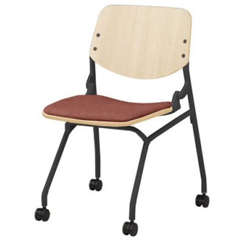 81S9AB FXW6 ライブス ネスティングチェア 肘無  座パッド付 PWライトシェル ブラックフレーム オカムラ(岡村製作所) 07134158