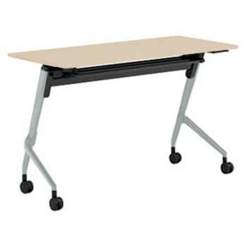 81F5BT MDA1 マルカ サイドフォールドテーブル 棚板付 樹脂幕板無 1200×600 オカムラ(岡村製作所) 07134456