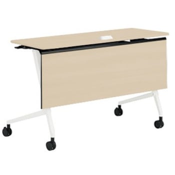 81F5XE MDB4 マルカ サイドフォールドテーブル コンセントユニット付 棚板無 木目幕板付 1200×450 オカムラ(岡村製作所) 07137710