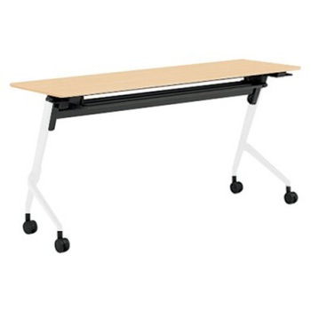 81F5BW MDA8 マルカ サイドフォールドテーブル 棚板付 樹脂幕板無 1500×450 オカムラ(岡村製作所) 07137737