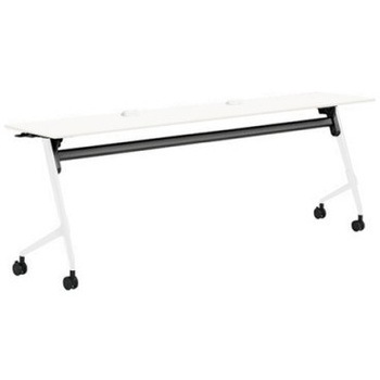 81F5EN MDA7 マルカ サイドフォールドテーブル コンセントユニット付 棚板無 樹脂幕板無 2100×450 オカムラ(岡村製作所) 07137755