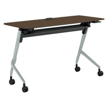 81F5FR MDA3 マルカ サイドフォールドテーブル コンセントユニット付 棚板付 樹脂幕板無 1200×450 オカムラ(岡村製作所) 07137816