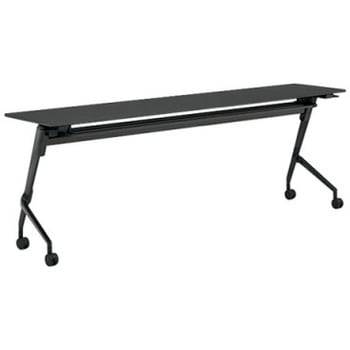 81F5BN MES8 マルカ サイドフォールドテーブル 棚板付 樹脂幕板無 2100×450 オカムラ(岡村製作所) 07138035