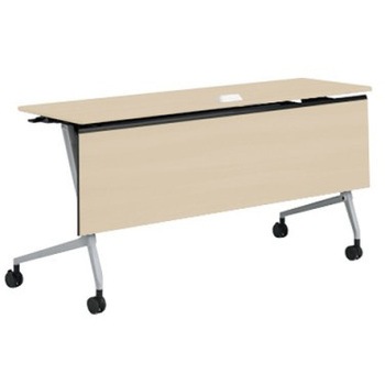 81F5XC MDA1 マルカ サイドフォールドテーブル コンセントユニット付 棚板無 木目幕板付 1500×450 オカムラ(岡村製作所) 07138078