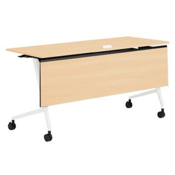 81F5XD MDA8 マルカ サイドフォールドテーブル コンセントユニット付 棚板無 木目幕板付 1500×600 オカムラ(岡村製作所) 07139381