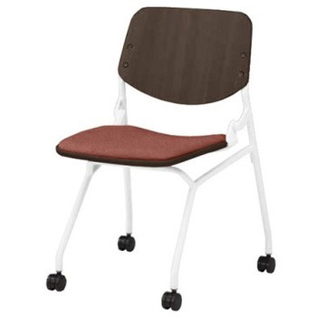 81S9CZ FXW6 ライブス ネスティングチェア 肘無  座パッド付 PWダークシェル ホワイトフレーム オカムラ(岡村製作所) 07139539