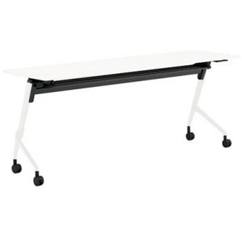 81F5BY MDA7 マルカ サイドフォールドテーブル 棚板付 樹脂幕板無 1800×600 オカムラ(岡村製作所) 07139645