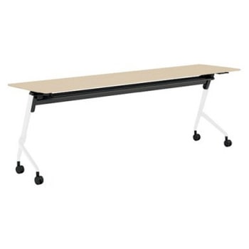 81F5BJ MDB4 マルカ サイドフォールドテーブル 棚板付 樹脂幕板無 2100×600 オカムラ(岡村製作所) 07139925