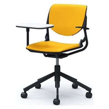 81S2QQ PD33 ルナ 5本脚チェア 肘付 タブレット付 背パッド付 ブラックシェル ブラックフレーム ナイロン双輪 オカムラ(岡村製作所) 07142251