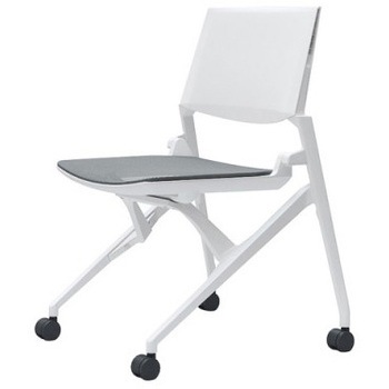 81M2WA F1D2 マルカ 4本脚 肘無 座メッシュ 背パッド無 ホワイトフレーム ホワイトシェル オカムラ(岡村製作所) 07142707