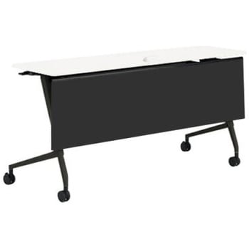 81F5EC MAS1 マルカ サイドフォールドテーブル コンセントユニット付 棚板無 樹脂幕板付 1500×450 オカムラ(岡村製作所) 07142829