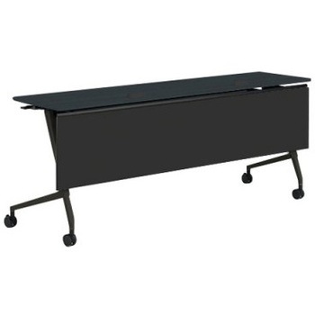 81F5EA MES8 マルカ サイドフォールドテーブル コンセントユニット付 棚板無 樹脂幕板付 1800×450 オカムラ(岡村製作所) 07142935