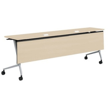 81F5XG MDA1 マルカ サイドフォールドテーブル コンセントユニット付 棚板無 木目幕板付 2100×450 オカムラ(岡村製作所) 07142996