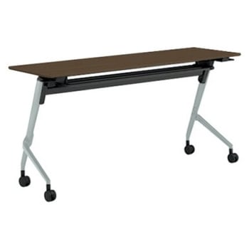 81F5BW MDA3 マルカ サイドフォールドテーブル 棚板付 樹脂幕板無 1500×450 オカムラ(岡村製作所) 07143100