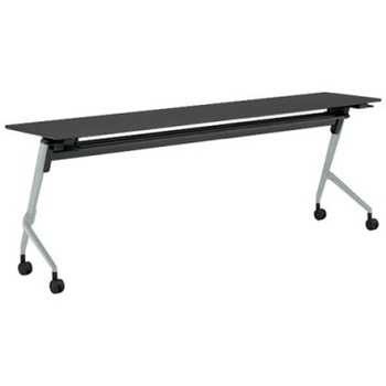 81F5BN MER8 マルカ サイドフォールドテーブル 棚板付 樹脂幕板無 2100×450 オカムラ(岡村製作所) 07143215