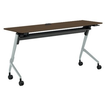 81F5FW MDA3 マルカ サイドフォールドテーブル コンセントユニット付 棚板付 樹脂幕板無 1500×450 オカムラ(岡村製作所) 07143319