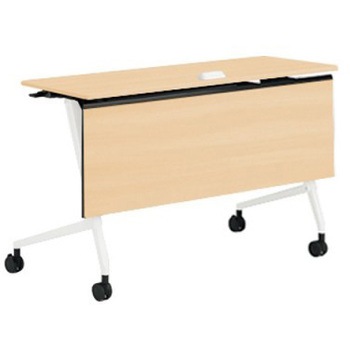 81F5XE MDA8 マルカ サイドフォールドテーブル コンセントユニット付 棚板無 木目幕板付 1200×450 オカムラ(岡村製作所) 07143355