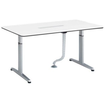 4L17WB MR96 リフティオ 昇降テーブルL/矩形/配付 配線口天板同色 オカムラ(岡村製作所) 07143486