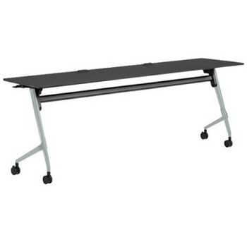 81F5EJ MER8 マルカ サイドフォールドテーブル コンセントユニット付 棚板無 樹脂幕板無 2100×600 オカムラ(岡村製作所) 07144211