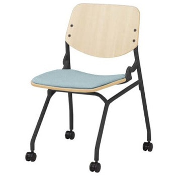 81S9AB FXW9 ライブス ネスティングチェア 肘無  座パッド付 PWライトシェル ブラックフレーム オカムラ(岡村製作所) 07144536