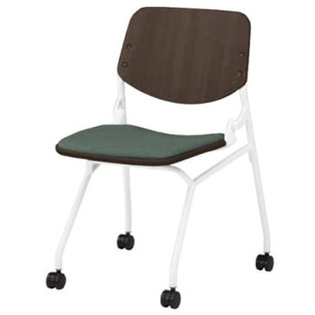 81S9CZ FXW5 ライブス ネスティングチェア 肘無  座パッド付 PWダークシェル ホワイトフレーム オカムラ(岡村製作所) 07144606