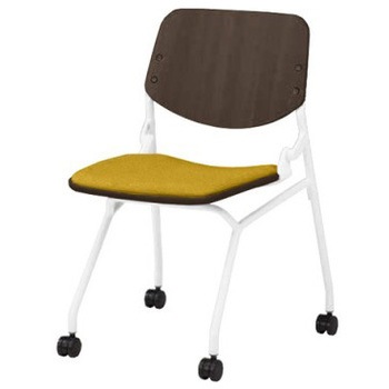 81S9CZ FXW7 ライブス ネスティングチェア 肘無  座パッド付 PWダークシェル ホワイトフレーム オカムラ(岡村製作所) 07144615