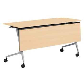 81F5ZD MQ87 マルカ サイドフォールドテーブル 棚板無 木目幕板付 1500×600 オカムラ(岡村製作所) 07144947