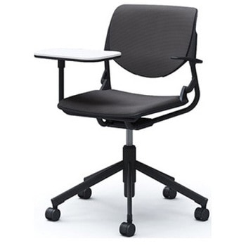 81S2QQ FSG2 ルナ 5本脚チェア 肘付 タブレット付 背パッド付 ブラックシェル ブラックフレーム ナイロン双輪 オカムラ(岡村製作所) 07147230