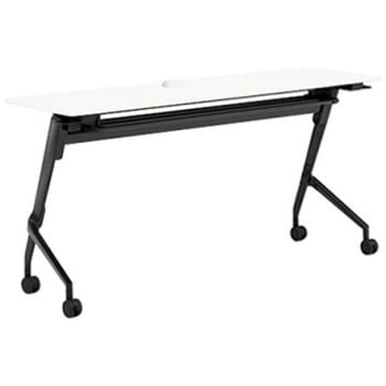 81F5FW MAS1 マルカ サイドフォールドテーブル コンセントユニット付 棚板付 樹脂幕板無 1500×450 オカムラ(岡村製作所) 07148140