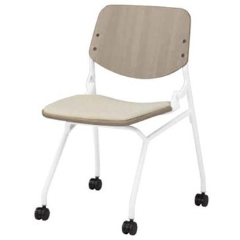 81S9BZ FXW2 ライブス ネスティングチェア 肘無  座パッド付 PWミディアムシェル ホワイトフレーム オカムラ(岡村製作所) 07149558