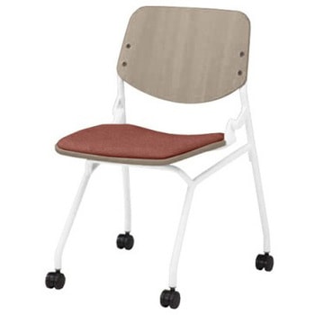 81S9BZ FXW6 ライブス ネスティングチェア 肘無  座パッド付 PWミディアムシェル ホワイトフレーム オカムラ(岡村製作所) 07149576