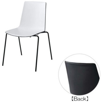 L682KZ GD86 リンケージ 4本脚チェア 肘無 プレーンシェル ブラックフレーム オカムラ(岡村製作所) 07150705