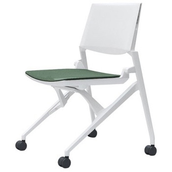 81M2WA F1D5 マルカ 4本脚 肘無 座メッシュ 背パッド無 ホワイトフレーム ホワイトシェル オカムラ(岡村製作所) 07152927