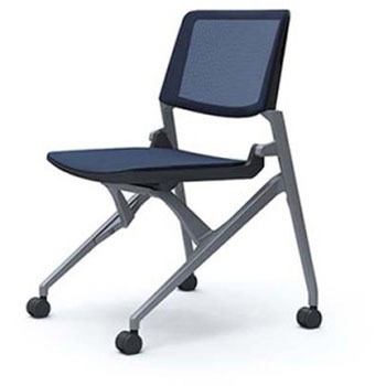 81M1JC F1G4 マルカ 4本脚 肘無 座クッション 背メッシュ シルバーフレーム ブラックシェル オカムラ(岡村製作所) 07152945