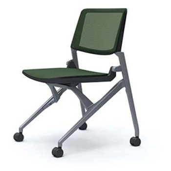 81M1JC F1H5 マルカ 4本脚 肘無 座クッション 背メッシュ シルバーフレーム ブラックシェル オカムラ(岡村製作所) 07152970