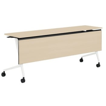 81F5ZA MDB4 マルカ サイドフォールドテーブル 棚板無 木目幕板付 1800×450 オカムラ(岡村製作所) 07153645