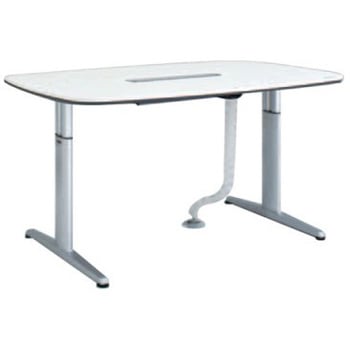 4L17TS MR96 リフティオ 昇降テーブルH/船形/配付 配線口アルミ色 オカムラ(岡村製作所) 07153950