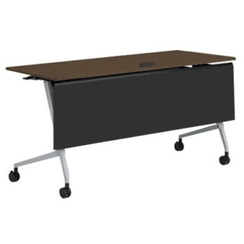 81F5ED MDA3 マルカ サイドフォールドテーブル コンセントユニット付 棚板無 樹脂幕板付 1500×600 オカムラ(岡村製作所) 07154948