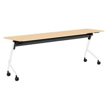 81F5BJ MDA8 マルカ サイドフォールドテーブル 棚板付 樹脂幕板無 2100×600 オカムラ(岡村製作所) 07155045