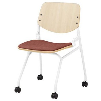 81S9AZ FXW6 ライブス ネスティングチェア 肘無  座パッド付 PWライトシェル ホワイトフレーム オカムラ(岡村製作所) 07155079