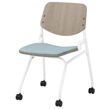 81S9BZ FXW9 ライブス ネスティングチェア 肘無  座パッド付 PWミディアムシェル ホワイトフレーム オカムラ(岡村製作所) 07155097