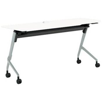 81F5FZ MP11 マルカ サイドフォールドテーブル コンセントユニット付 棚板付 樹脂幕板無 1500×600 オカムラ(岡村製作所) 07155237