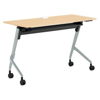 81F5FT MQ87 マルカ サイドフォールドテーブル コンセントユニット付 棚板付 樹脂幕板無 1200×600 オカムラ(岡村製作所) 07155386