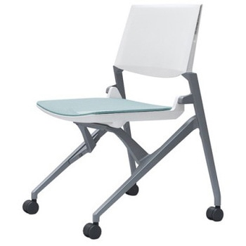 81M2LA F1C6 マルカ 4本脚 肘無 座メッシュ 背パッド無 シルバーフレーム ホワイトシェル オカムラ(岡村製作所) 07158195