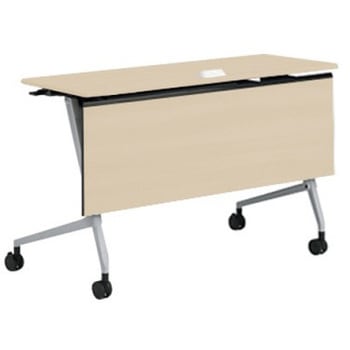 81F5XE MDA1 マルカ サイドフォールドテーブル コンセントユニット付 棚板無 木目幕板付 1200×450 オカムラ(岡村製作所) 07158457