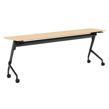 81F5BN MAS2 マルカ サイドフォールドテーブル 棚板付 樹脂幕板無 2100×450 オカムラ(岡村製作所) 07159121